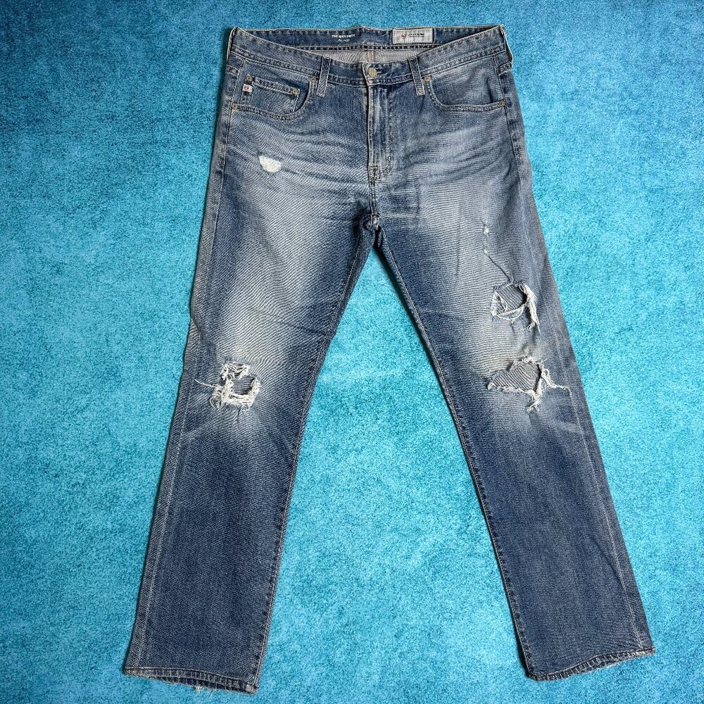 AG Adriano Goldschmied Men's Jeans Size 34R Blue Straight Leg Fits 35x30